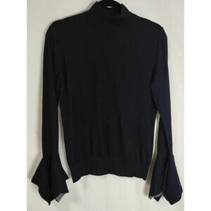 autumn Black Cashmere Sweater Solid Knit Size M